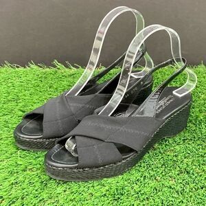 Donald J.  Pliner Slingback Woven Wedge Sandals.